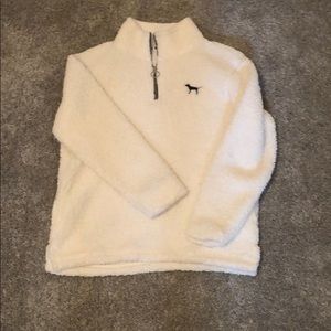 victoria secret pink white sherpa